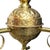 Victorian Brass & Cranberry Glass Electrified 3-Light Hanging Chandelier C1880 For Sale - Image 3 of 10