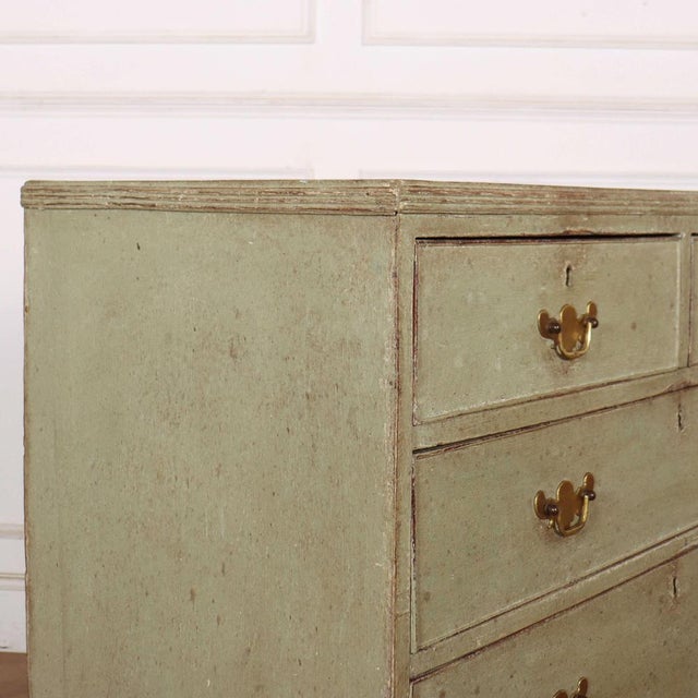 Metal English Painted Chest of Drawers, 1780 For Sale - Image 7 of 11