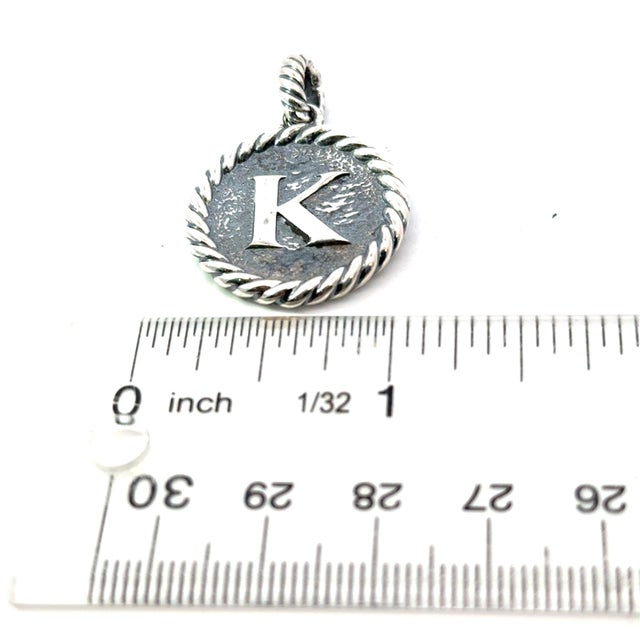 1990s David Yurman Letter K Amulet Sterling Silver Estate For Sale - Image 4 of 4