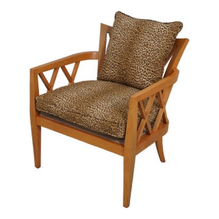 Baker Modern Design Newly Upholstered Armchair For Sale