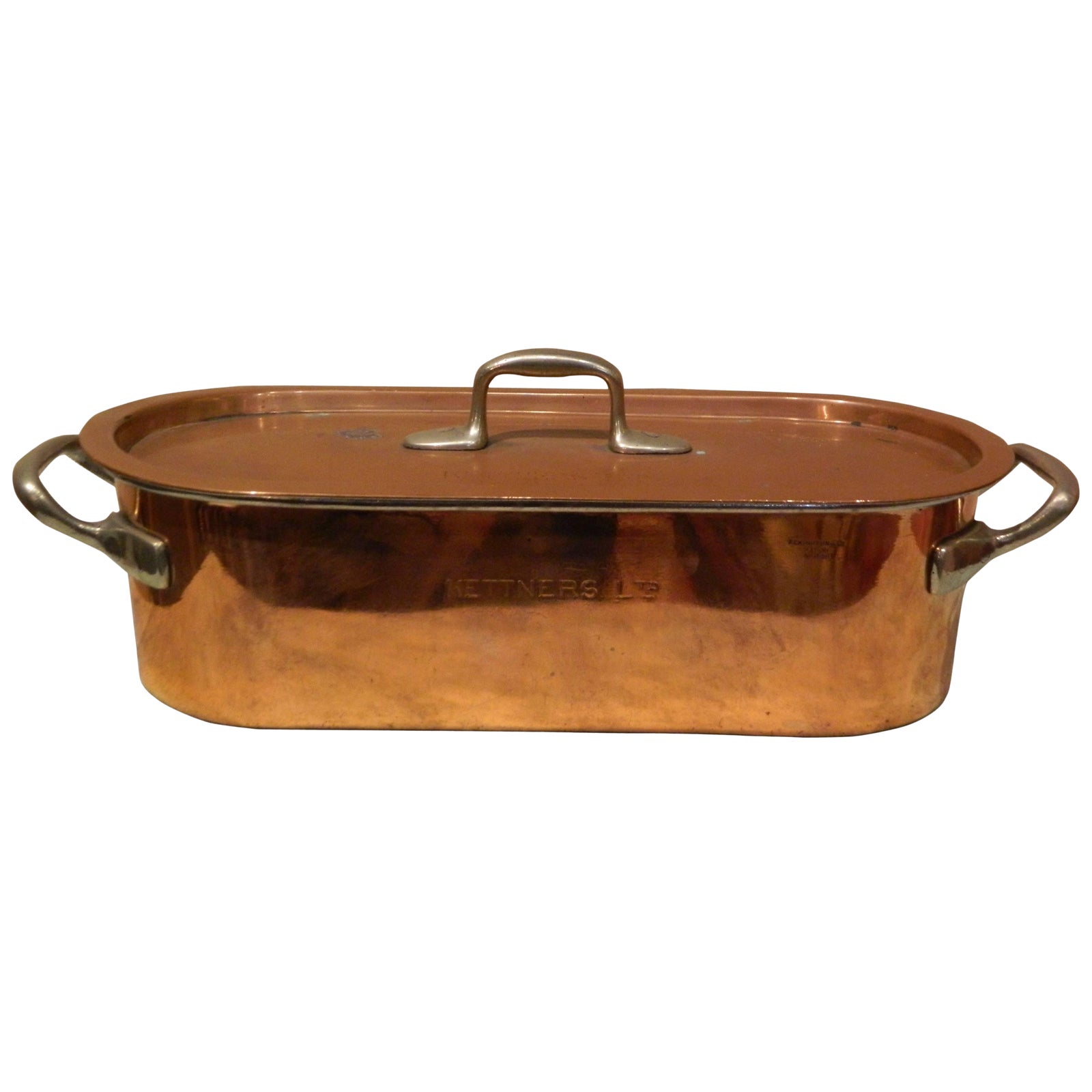 French Copper Fish Poacher With Handles and Lid, 19th Century Chairish