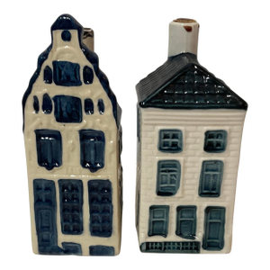 Mid 20th Century Set of 2 KLM Royal Delft Blue Airline Decanter Houses