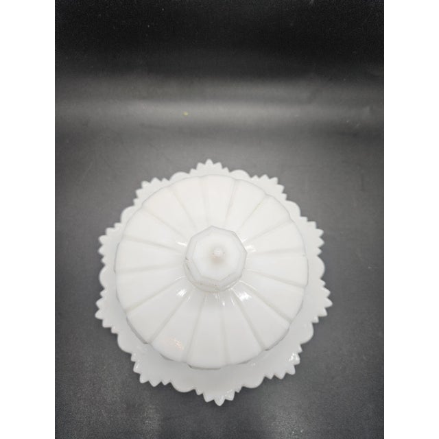 Vintage Westmoreland Old Quilt Milk Glass Cheese or Butter Dish/Lid