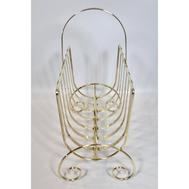 1960s Vintage French Brass Magazine Rack For Sale - Image 9 of 12