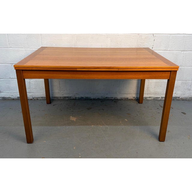 Brown Mid-Century Modern Danish Teak Draw-Leaf Table For Sale - Image 8 of 14