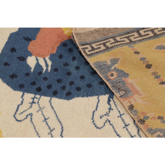Canary Yellow Antique Chinese Ningxia Pillar Runner With Imperial Dragon Motif - Rug & Kilim For Sale - Image 8 of 9