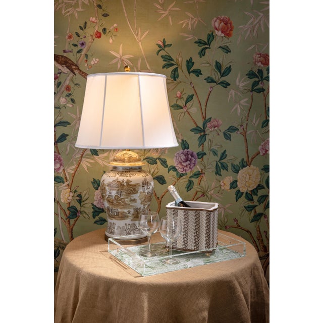 Coffee Winterthur for Port 68 Acanthus Stripe Mocha Planter For Sale - Image 8 of 9