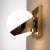 Mid-Century Modern Space Age White Murano Glass Sphere and Brass Frame Wall Sconce, Italy, 1990s For Sale - Image 3 of 12