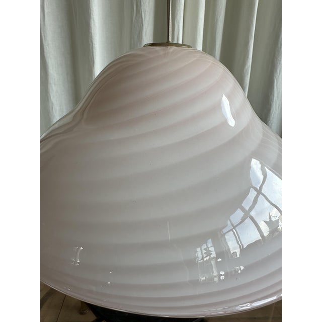 Baby Pink Swirl Murano Glass Pendant, 1970s For Sale - Image 13 of 18