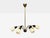 Mid-Century Modern 1960s Sputnik Style, Chandelier, Brass, Enameled Metal, Glass For Sale - Image 3 of 10