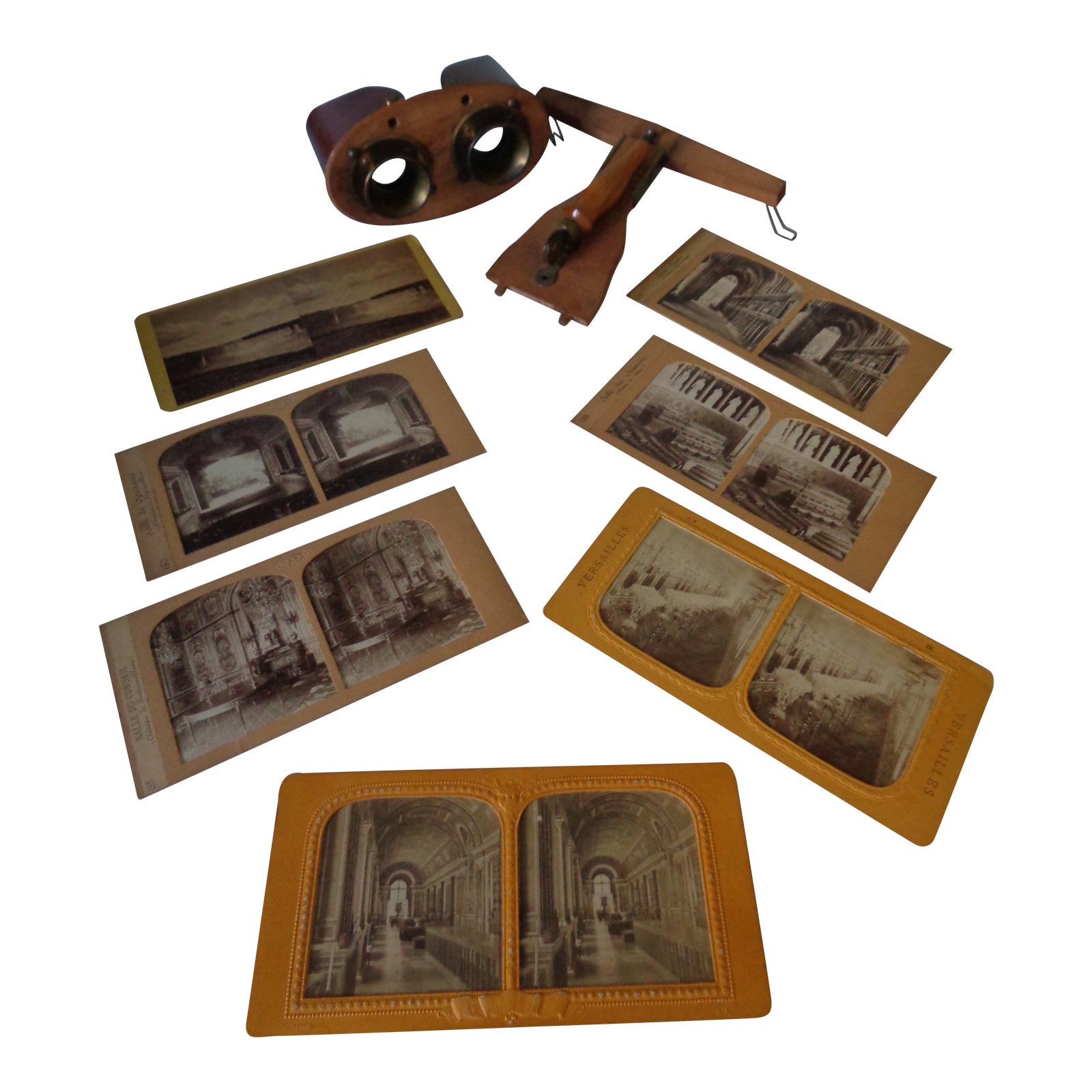Antique Stereoscope Viewer With 7 Slides Chairish
