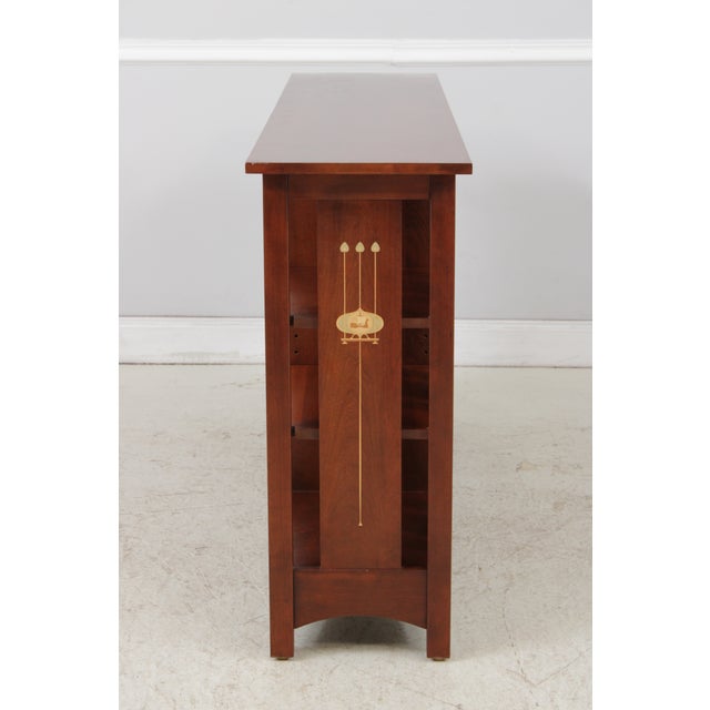Stickley Arts & Crafts Inlaid Cherry Open Bookshelf For Sale - Image 14 of 18