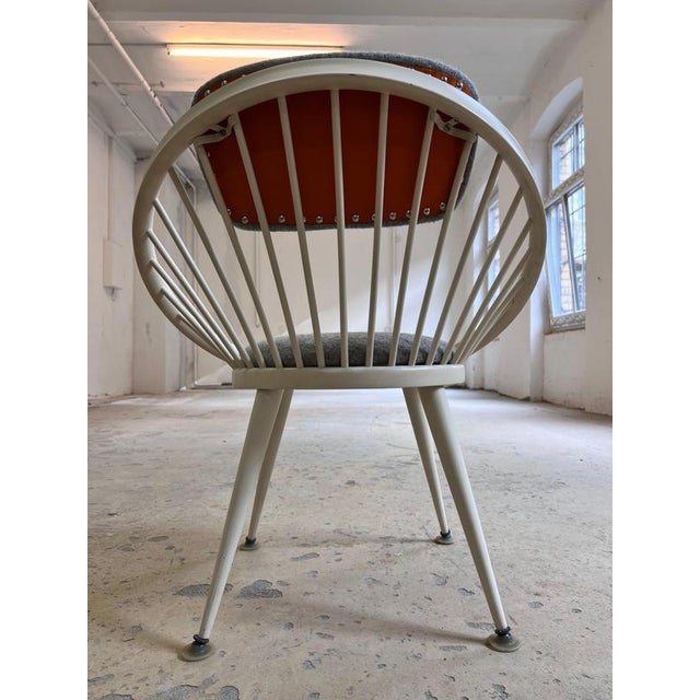 Gray White Circle Chair by Yngve Ekström for Swedese For Sale - Image 8 of 11