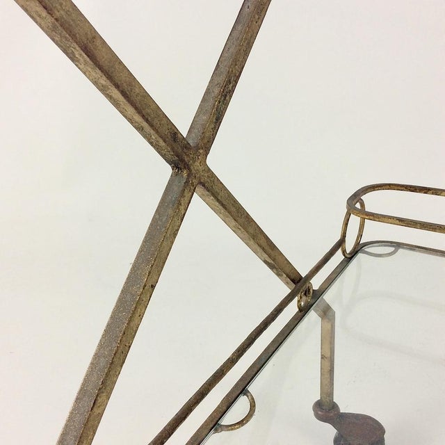 Gold Gilt Metal Bar Cart, Italy, 1960s For Sale - Image 8 of 15