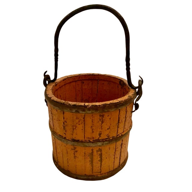 Wood 19th Century French Wood and Iron Pail For Sale - Image 7 of 7