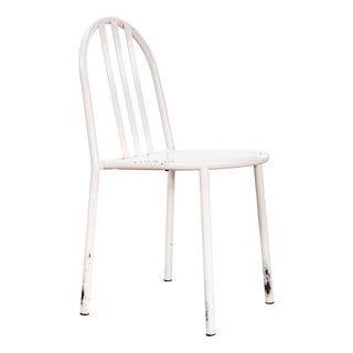 French White Metal Dining Chairs, 1970s, Set of 6 For Sale
