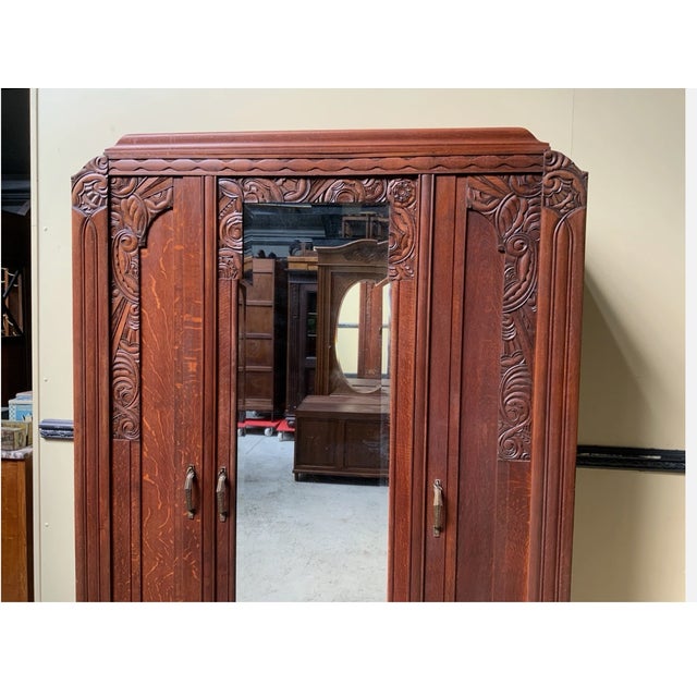 Antique Art Deco Wardrobe, 1930 For Sale - Image 9 of 12