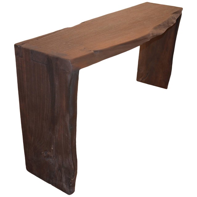 Andrianna Shamaris Single Burnt Teak Wood Console For Sale - Image 15 of 18