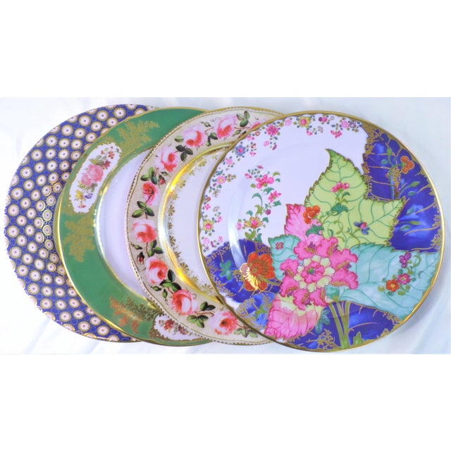 Shabby Chic Enamaled Tin English Plates - Set of 4 For Sale - Image 3 of 10