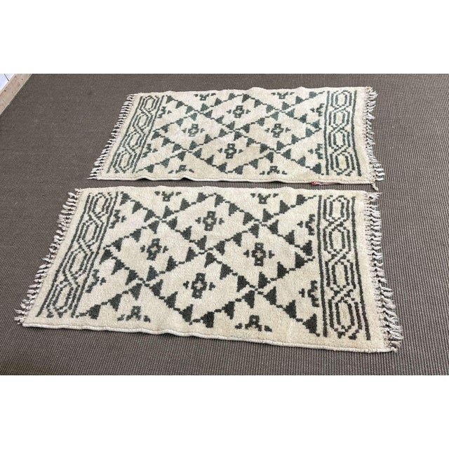 Moroccan Handmade Wool Rugs, Set of 2 For Sale - Image 9 of 9