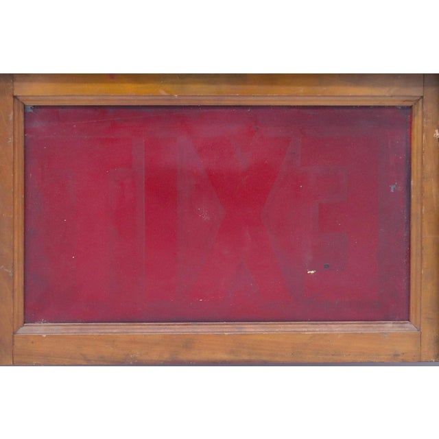 Mid 20th Century Vintage Exit Sign With Neoclassical Carved Wood Art For Sale - Image 5 of 7