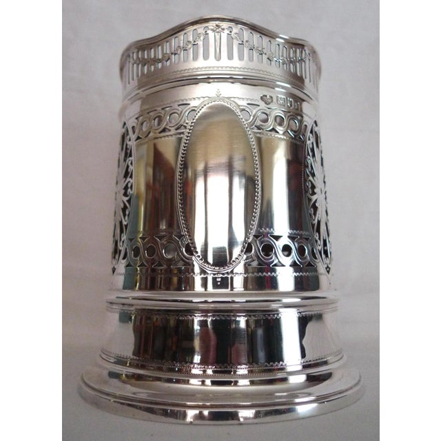 Title: Sterling Silver Siphon Stand Wine Bottle Coaster . Maker: Goldsmiths & Silversmiths Company. Period: Edwardian....