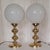 Vintage Brass Table Lamps with White Glass Shades, 1970s, Set of 2, in Very Good conditions. Designed 1970 to 1979...