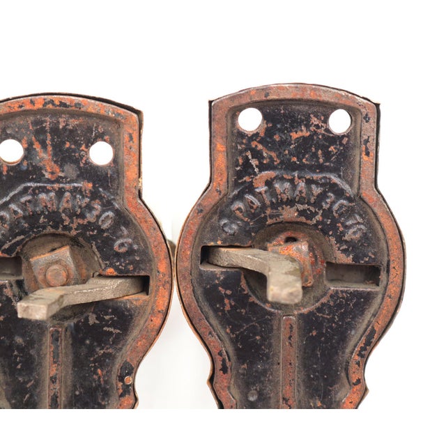 Early 20th Century Antique Gilbert Patent Lever Door Knob Set For Sale - Image 5 of 5