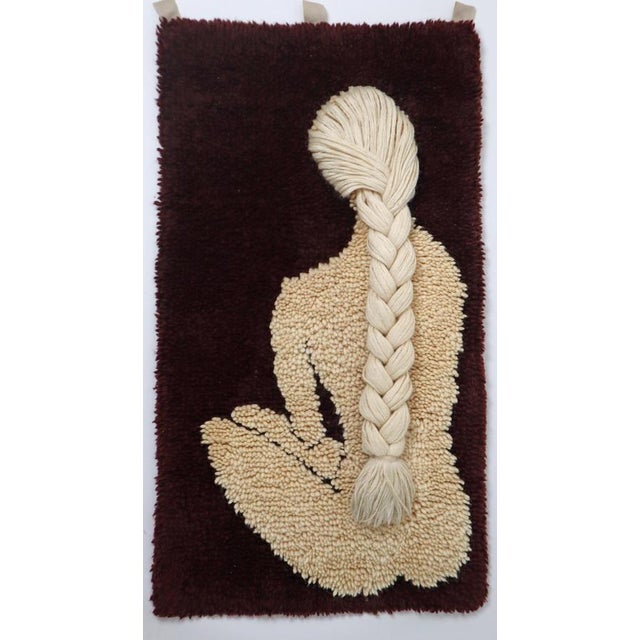 Wool Tapestry of Nude Seated Woman in the style of Don Freedman, 1960s For Sale - Image 9 of 17