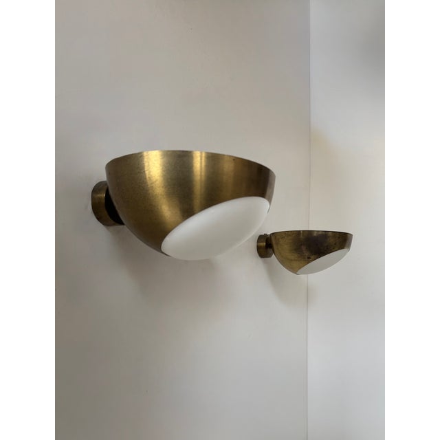 Vintage Brass and Glass Wall Lights, Italy, 1960, Set of 2 For Sale - Image 11 of 11