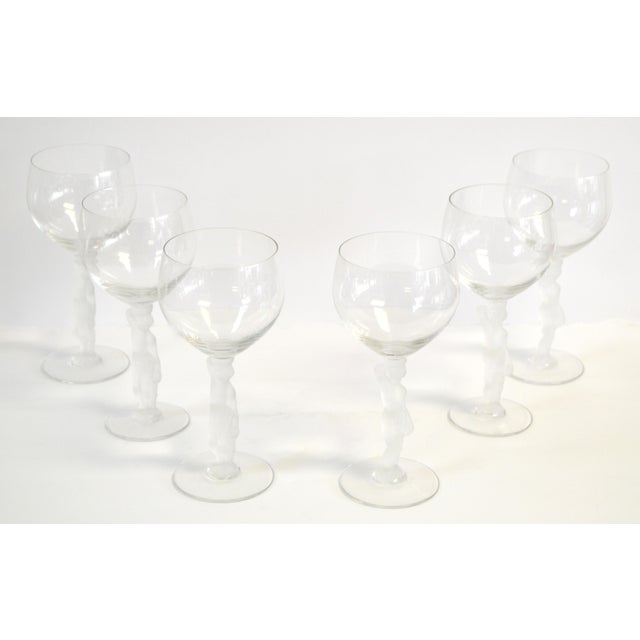 Set of 6 French Crystal Wine Glasses, Stemware, Goblets. Very good vintage condition. Measures: Height: 7.38 x Diameter:...