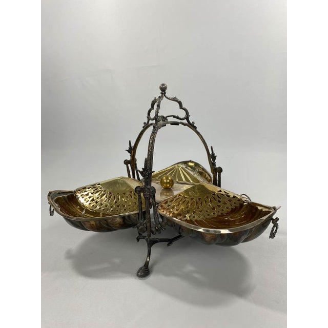 Silver Silver Plate Sheffield Triple Bun Warmer For Sale - Image 8 of 11