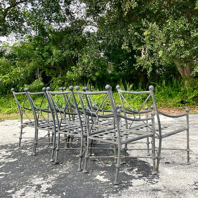Vintage Coastal Cast Aluminum Dining Chairs Set of 6 Chairish
