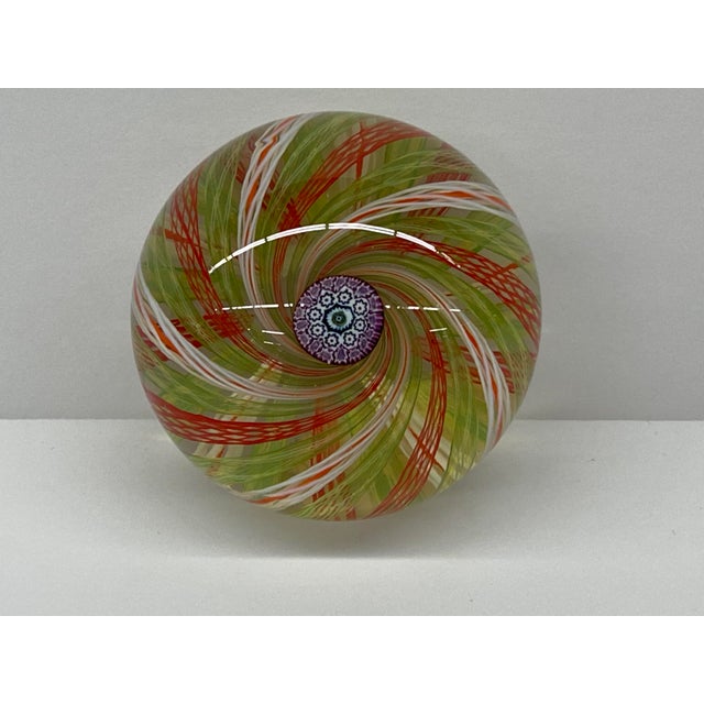 Vintage Perthshire Art Glass Paperweight - Swirl Pinwheel with Complex Millefiori - Crieff, Scotland Explore a captivating...