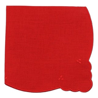Eloise' Red Linen Dinner Napkin For Sale
