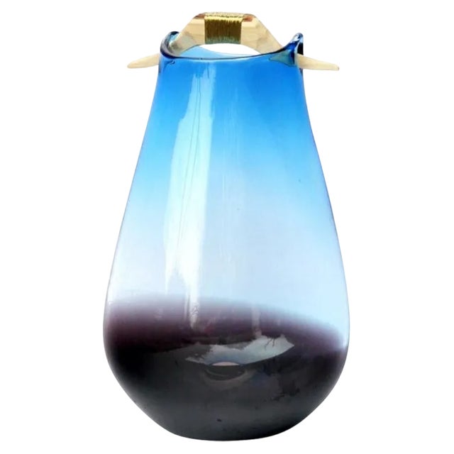 Blue and Brown Heiki Vase by Pia Wüstenberg For Sale