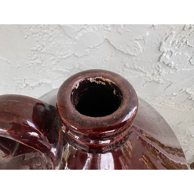 Early 20th Century Antique American Brown/White Glazed Stoneware Jug With Handle, Circa 1900 For Sale - Image 5 of 11