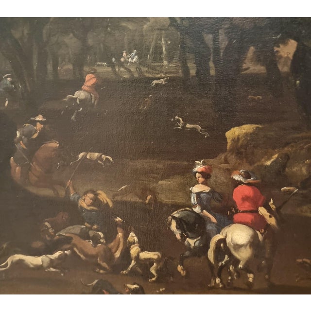 Jan Van Bloemen, Landscape with Figures, 17th Century, Oil Painting on Canvas, Framed For Sale - Image 8 of 11