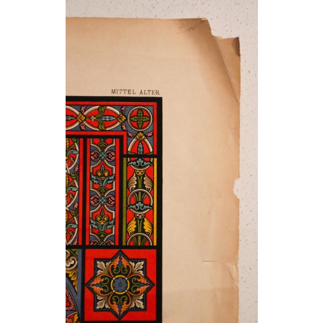 1870 French Firmin Didot Decorator Pochoir, Moyen Age, Auguste Racinet For Sale - Image 4 of 4