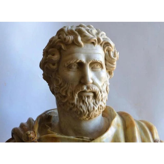 Baroque End 19th Century Italian Bust Antonino Pio in Carrara Marble For Sale - Image 3 of 7