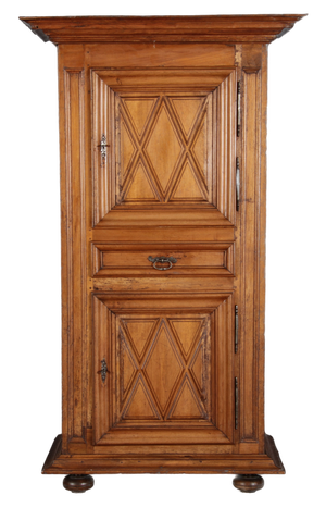 Baroque Narrow Cabinet in Walnut, France, 1700s