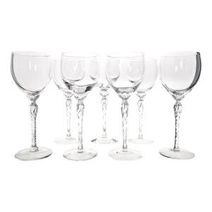Late 20th Century Lenox Aria Lead Crystal Wine Glasses Set of 7