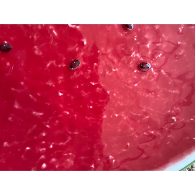 Red Bordallo Pinheiro Watermelon Charger Plate Watermelon Plates Platter For Sale - Image 8 of 15