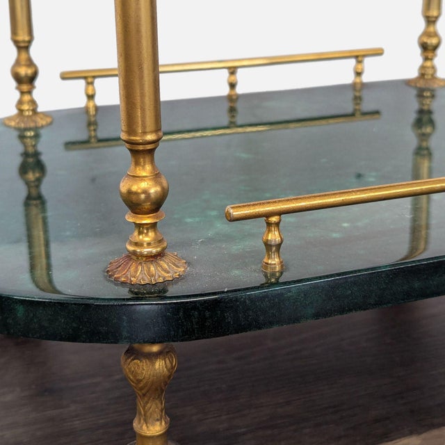 Green 1960s Aldo Tura Bar Cart, Attributed For Sale - Image 8 of 9