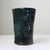 Contemporary Handbuilt Organic Sculptural Pinched Square Rim Ceramic Vase in Dark Teal Glaze With Ribbed Relief Pattern For Sale - Image 3 of 18