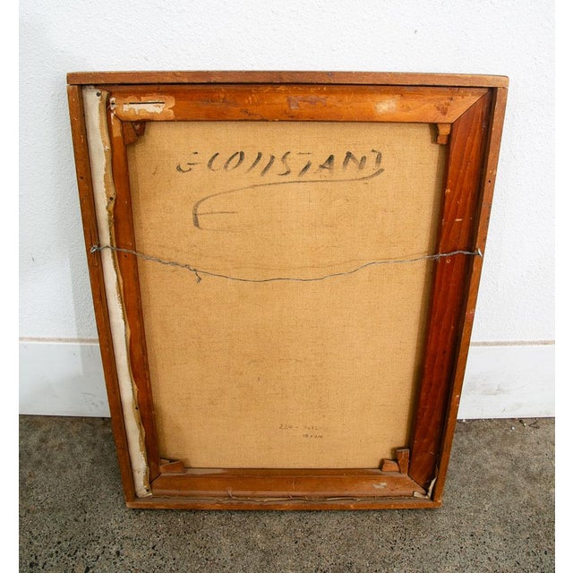 Mid Century Oil Painting George Constant Art Abstract Bull Original Blue For Sale - Image 4 of 12