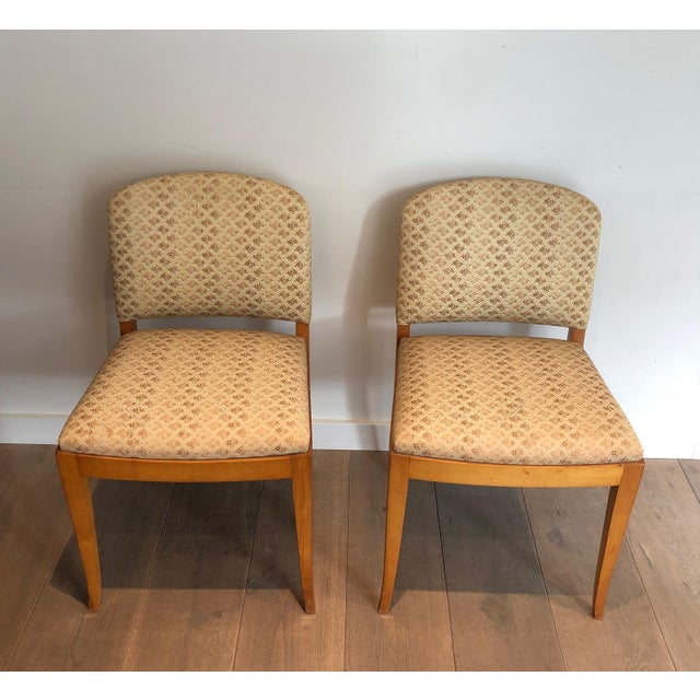 This beautiful pair of chairs is made of sycamore. It is a French work from the Art Deco period. Circa 1930