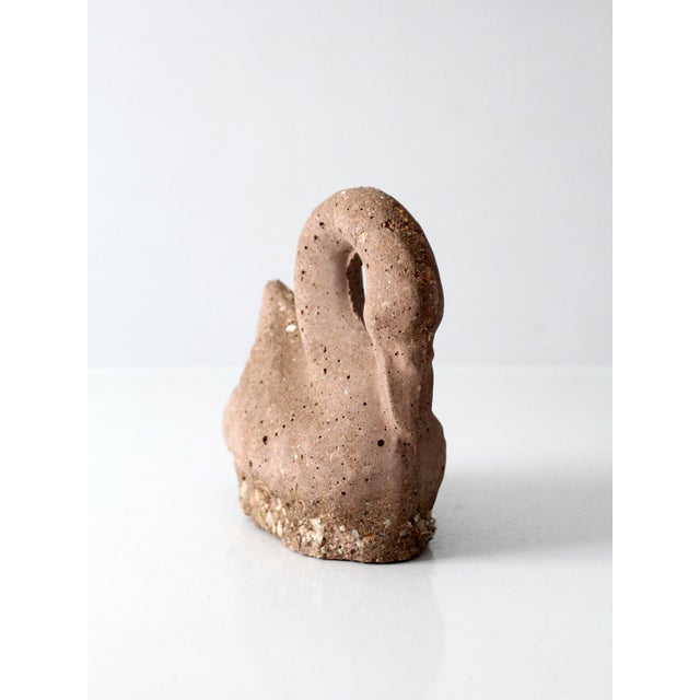 Brown Vintage Brutalist Cement Swan Sculpture For Sale - Image 8 of 11