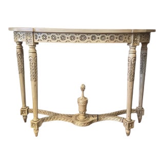 Mid 18th Century French Louis XVI Demilune Half MoonConsole Table For Sale
