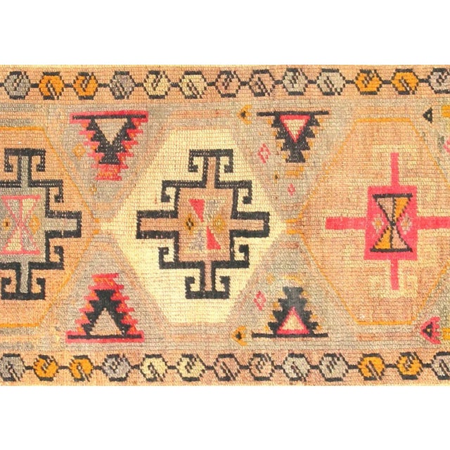 1960s Turkish Oushak Runner. Handwoven with wool on wool foundation in the Oushak region of Western Turkey. The Anatolian...